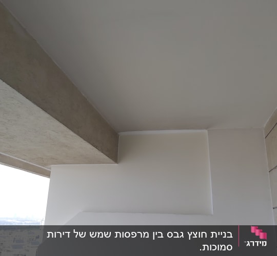 קיר ותקרה מגבס עם חיבורי פינות